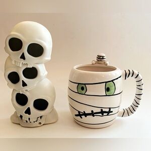 Halloween LED Multicolored Lights Motion Activated Skull Figure Mummy Coffee Cup